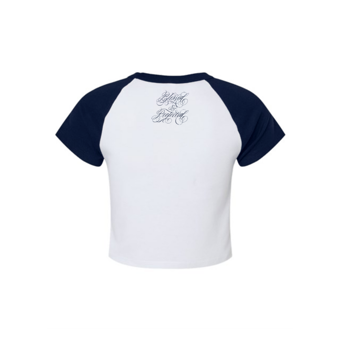 BLESSED & PROTECTED BASEBALL BABY TEE (NAVY BLUE)