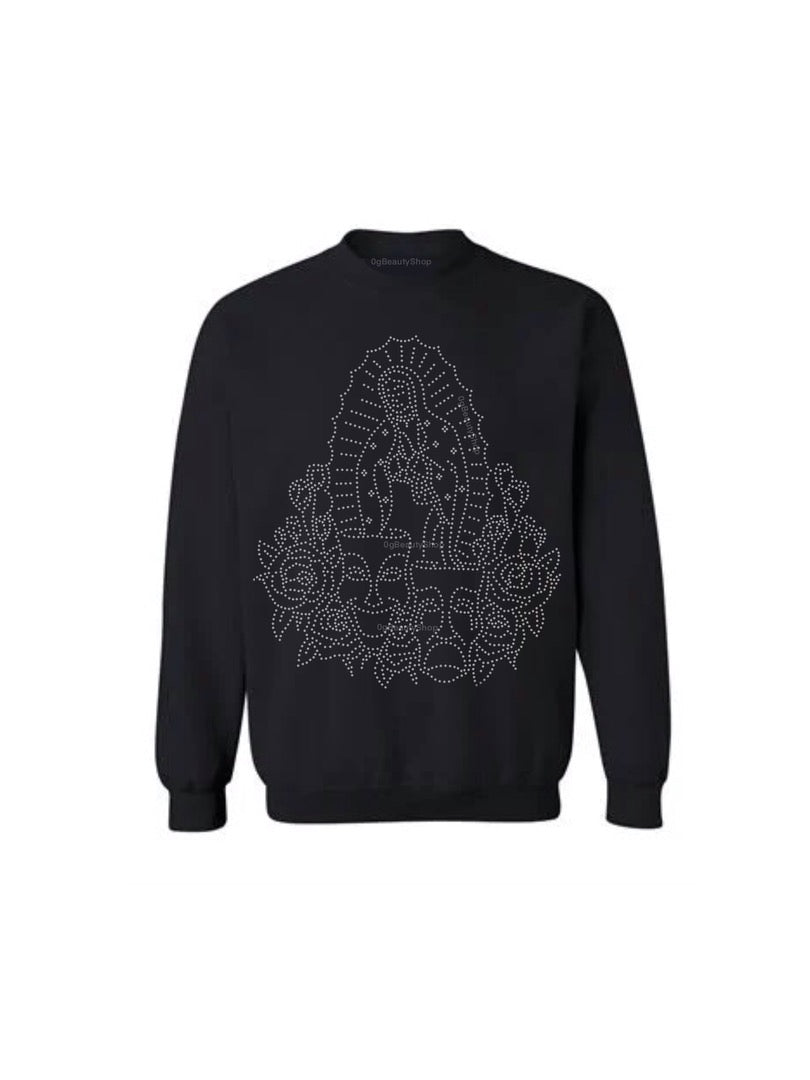 VIRGENCITA RHINESTONE CREWNECK