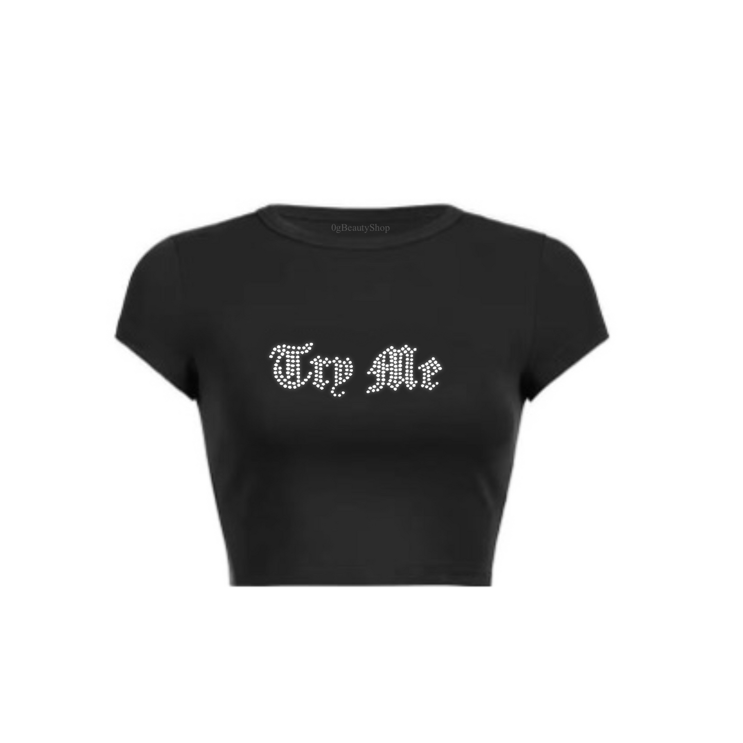 TRY ME RHINESTONE CROP TOP