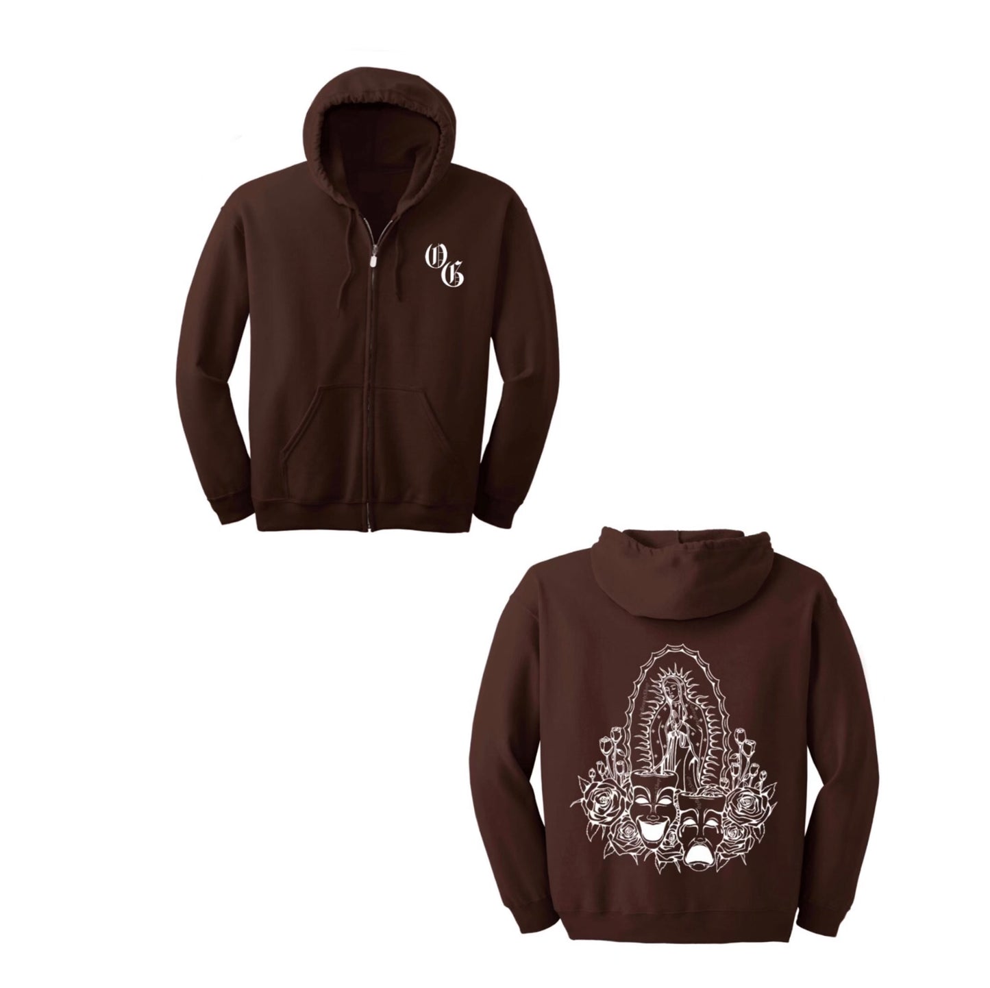 VIRGENCITA ZIP UP (DARK BROWN)