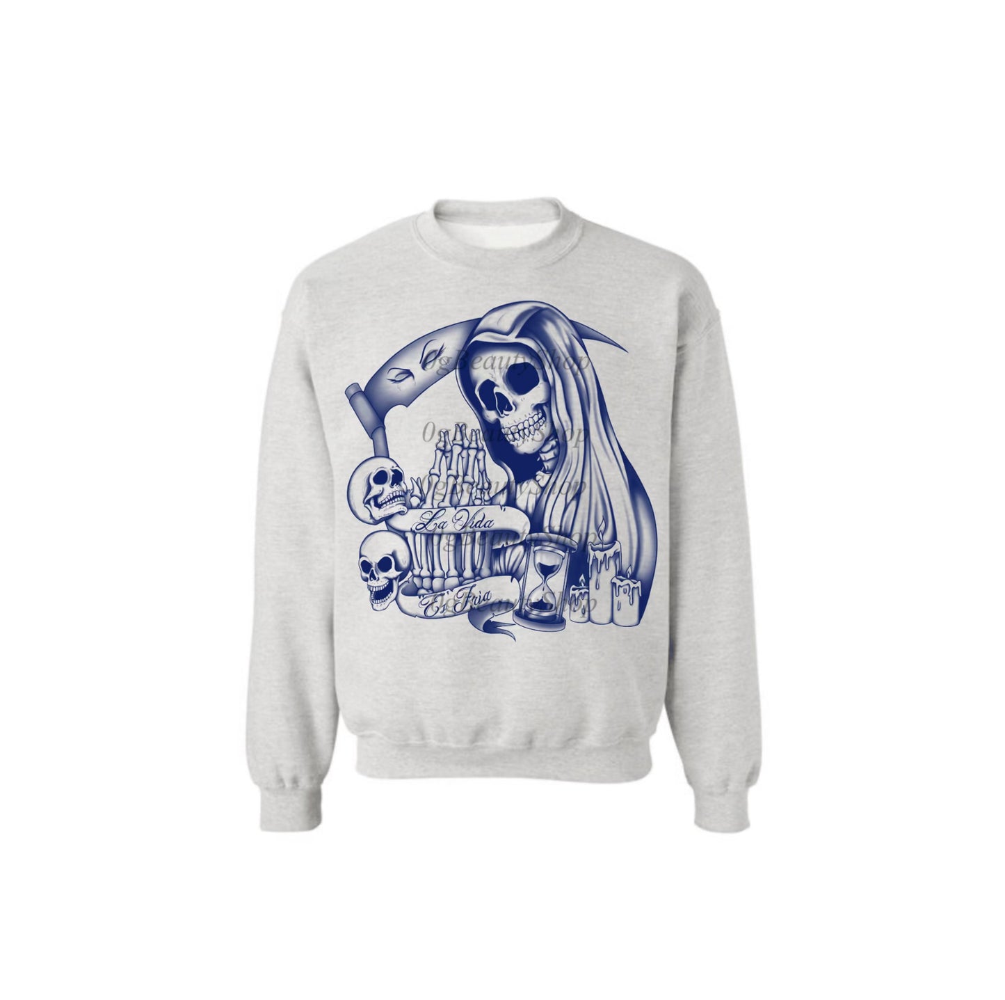 LA VIDA ES FRIA CREWNECK (LIGHT GREY)