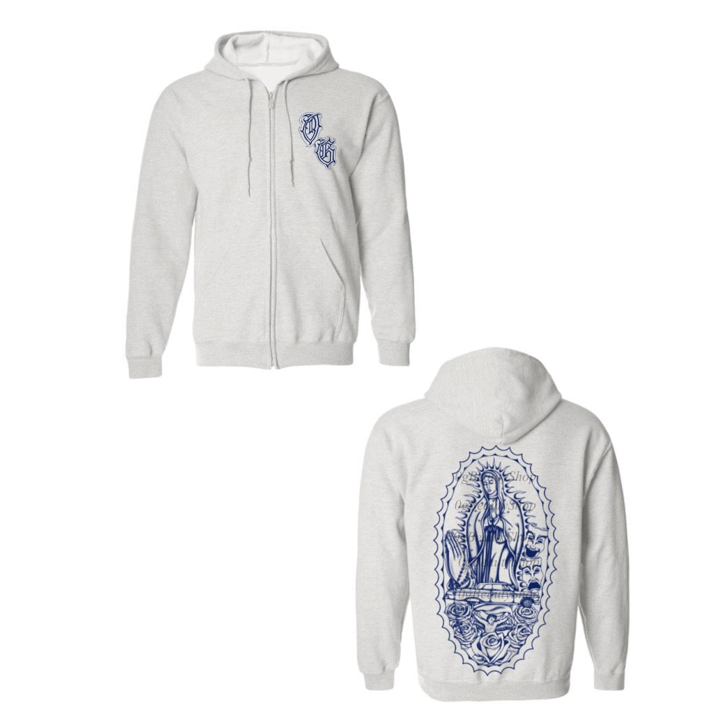 OUR LADY ZIP UP (LIGHT GREY)