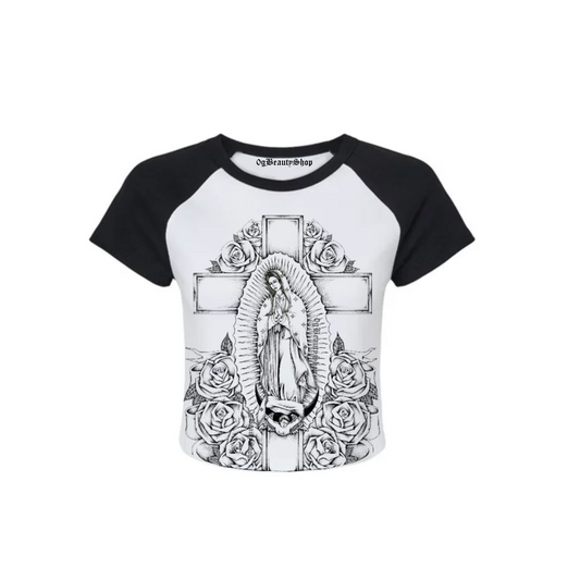 BLESSED & PROTECTED BASEBALL BABY TEE (BLACK)