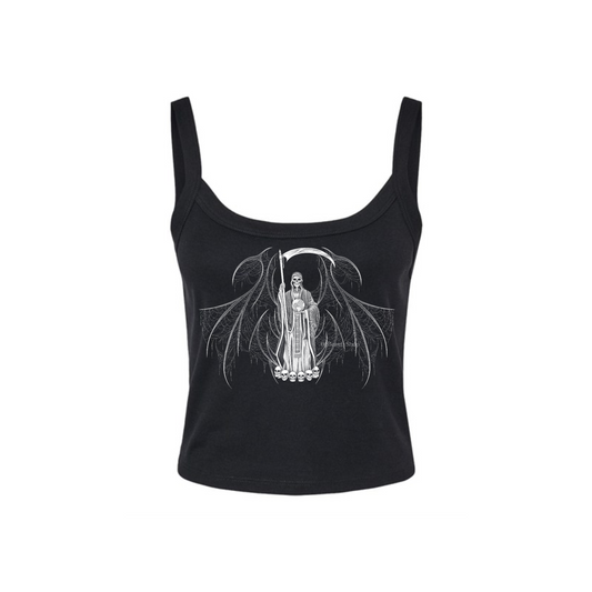 THRONE OF MUERTE CROPPED TANK TOP