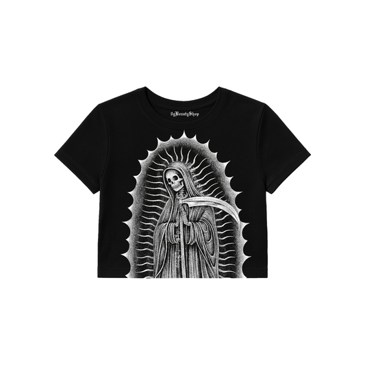SANTA MUERTE CROPPED TEE