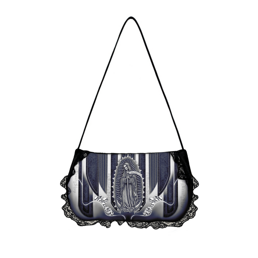 SANTA MUERTE LOWRIDER COQUETTE BAG (BLACK & WHITE) *PRE-ORDER*