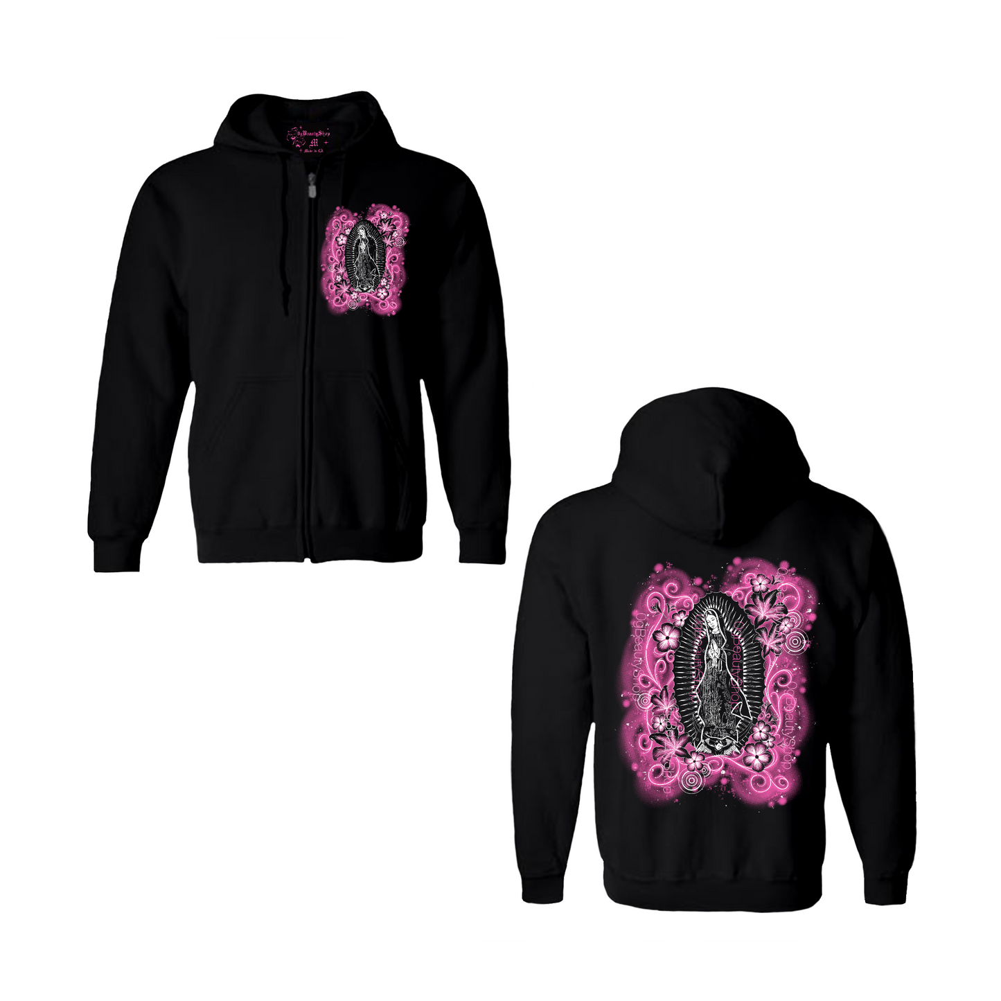 Y2K VIRGIN MARY ZIP UP (PINK)