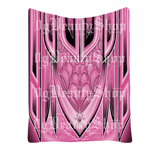 SPIDERWEB LOWRIDER FLEECE BLANKET (PINK)