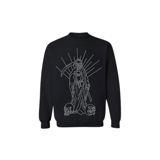 SANTA MUERTE RHINESTONE CREWNECK